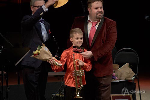 Самый юный участник фестиваля «Борислав Струлёв и друзья» 11-летний белгородский трубач Лев Деменчук
