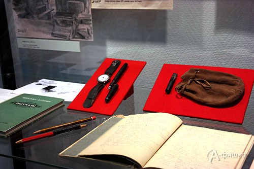 Фрагмент экспозиции выставки «С «лейкой» и блокнотом…» в Литературном музее Белгорода Фрагмент экспозиции выставки «С «лейкой» и блокнотом…» в Литературном музее Белгорода