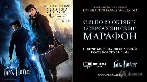 Всероссийский марафон «Гарри Поттер» в Синема Парк: Киноафиша Белгорода