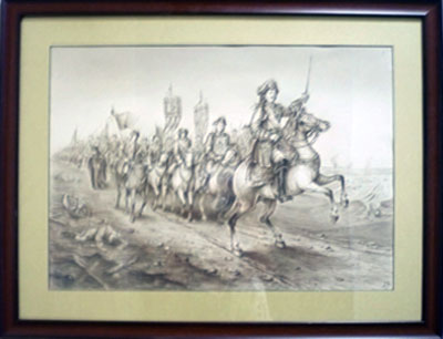 Алексей Почкалов рисует нашему взору храбрых всадников и целые конные процессии во главе с Петром I