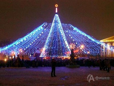 Соборную площадь Белгорода осветили тысячи новогодних огней