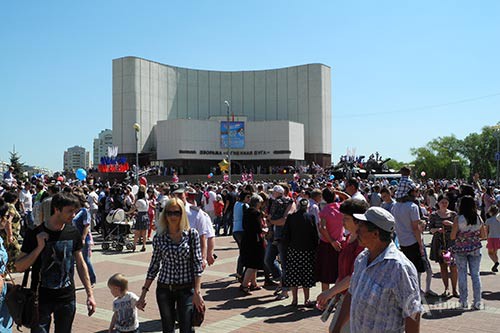 В Белгороде с самого утра проходят праздничные мероприятия в честь Дня Победы