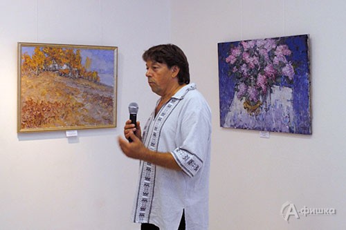 Украинский художник Виктор Шульга на открытии своей выставки в Белгороде